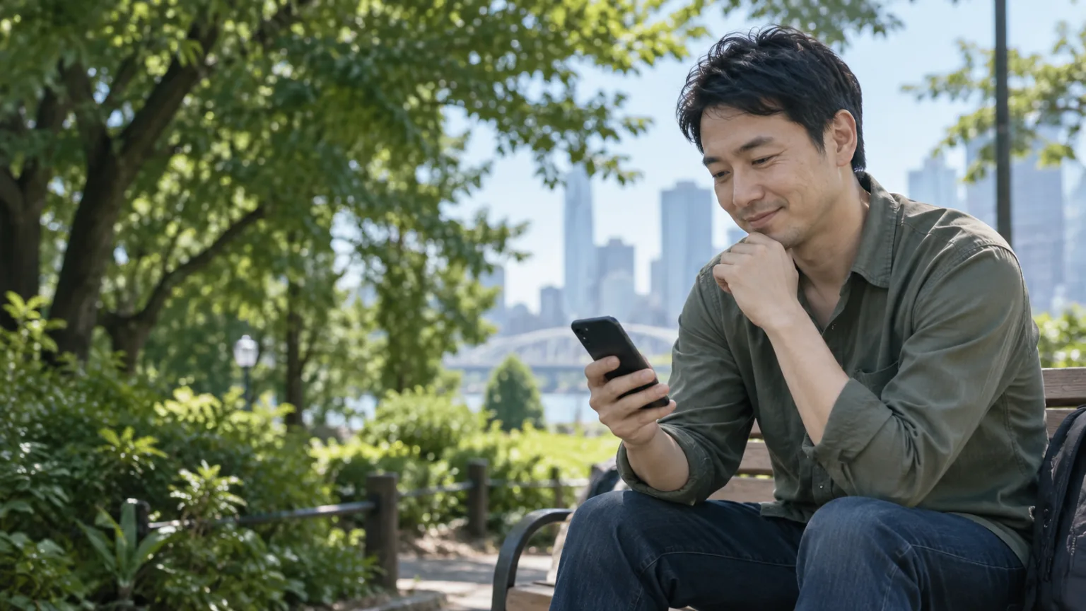 スマートフォンで気になることを調べる女性のイメージ