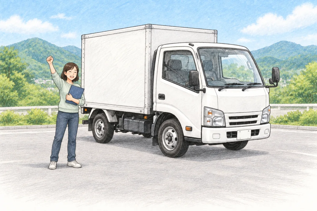 準中型トラックの卒業後の未来を描いたイラスト